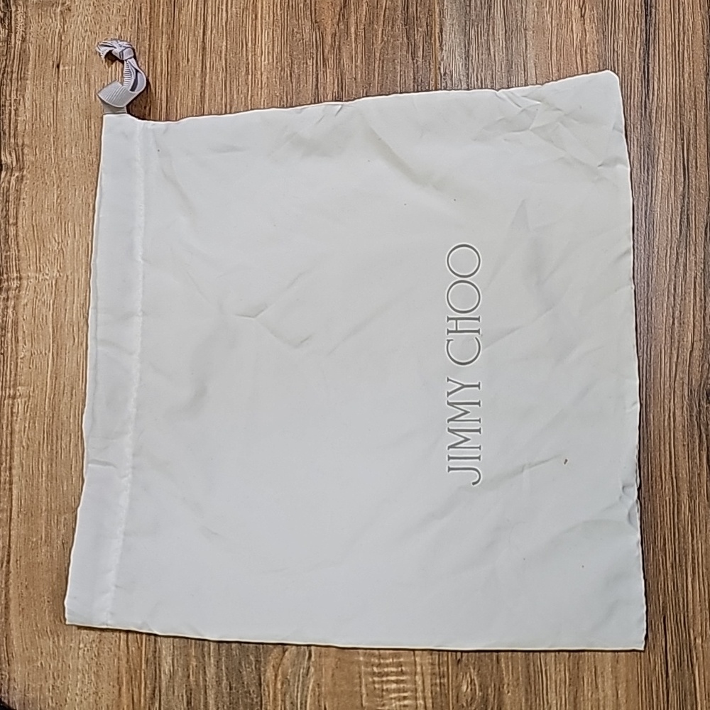 Authentic JIMMY CHOO Glitter Leather Trimmed Reese Clutch, large, color ink - Picture 15 of 16